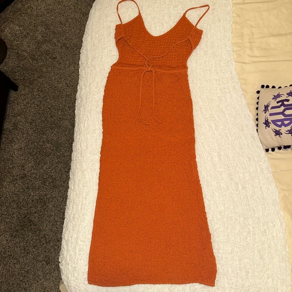 Free People smocked backless dress (burnt orange color) - Picture 2 of 6
